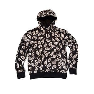 Nike All Over Logo Print Hoodie Black White‎ Men's Size XS